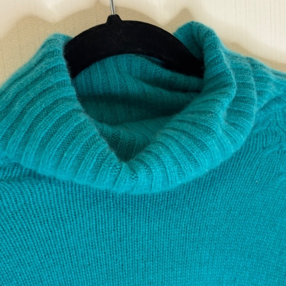 Kenar 100% Cashmere Sweater Aqua Blue Sz Medium - Picture 7 of 9